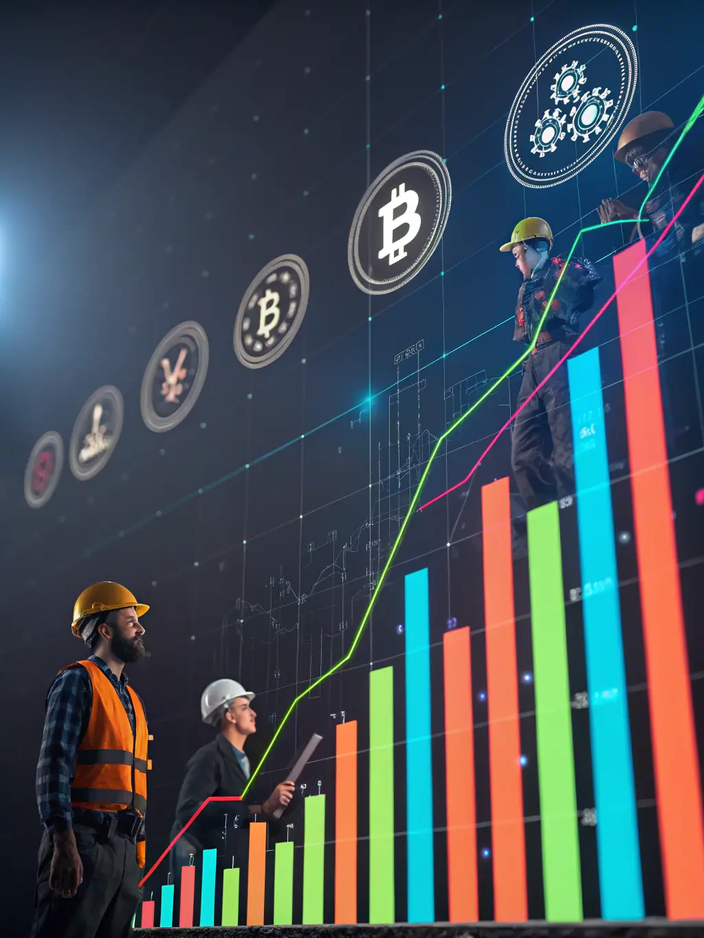 A graph illustrating the hashrate managed by MinerOps, emphasizing the leverage and accountability they bring to the table.